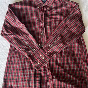 Tommy Hilfiger Red and Green Plaid Button Down Shirt